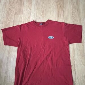 Stussy Red Short Sleeve Crew Tee with Small Chest Patch